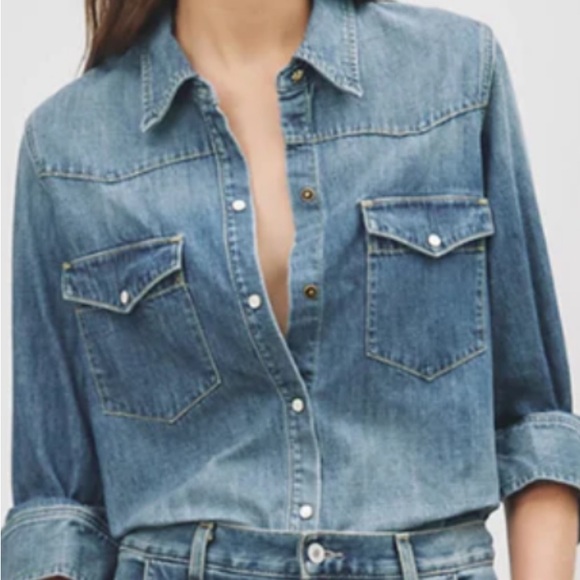 “Nili Lotan for Target” denim shirt; size XXS; NWOT - Picture 5 of 8